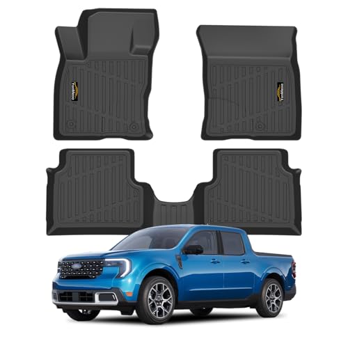 Floor Mats Custom for Ford Maverick 2022-2025 2026 Gas (Not for Hybrid) All Weather TPE Rubber Protection Front & Rear Row Anti-Slip Automotive Floor Liners for Maverick 2025 Accessories, Black - size: For Ford Maverick Gas 2022-2026