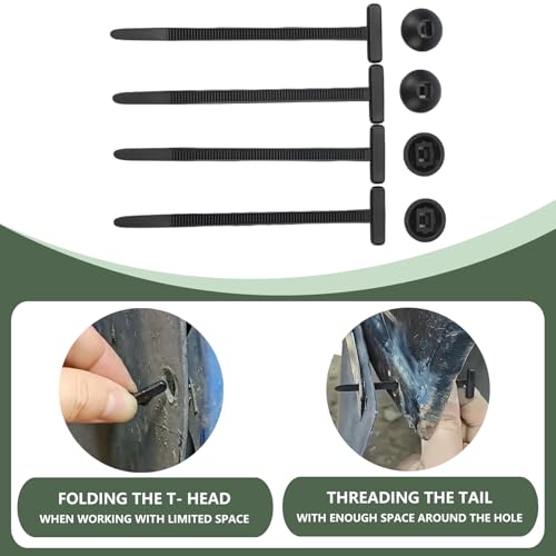 150PCS Nylon Universal Cable Tie Buckles, UV Resistant Automotive Zipper Clips, Self Locking Rivet Zip Ties for Automotive, Office & Household Use