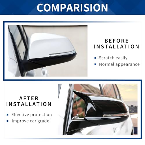 Side Mirror Cover Compatible with 3-Series F30 F31 F34 / 4-Series F32 F33 F36 / 2-Series F22 F23 / 1 Series F20 X1 E84 M2 F87 (Gloss Black, F22 F30 F32 F36) - color: Gloss Black, size: F22 F30 F32 F36