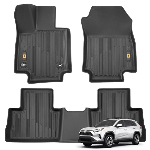 CAT® JustFit™ 3D Custom Fit Floor Mats for Toyota RAV4 2019 2020 2021 2022 2023 2024 2025 - (Not Fit Hybrid) Heavy Duty Car Floor Liners Protection Laser Measured, Toyota RAV4 Accessories - style: Toyota RAV4 (2019-2025)