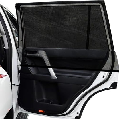 AUGOLA Car Window Shades, 2 Pack Breathable Mesh Side Sun Shades, Stretch Screens for Baby/Camping, Heat Block UV Protection, Back Window Covers for Car, Truck, SUV, Van (XL 63''x28'') - size: Extra Large