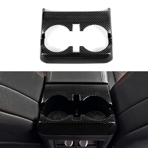 Car Carbon Fiber Sticker Armrest Box Rear Cup Holder Cover Trim Decal for Chevrolet Colorado/GMC Canyon 2023 2024 2025 2026 ABS Interior Accessories - color: Rear Cup Holder