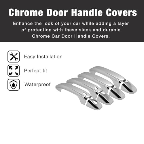 SEGADEN Chrome Plated Door Handle Cover Compatible with 2019-2025 CHEVY CHEVROLET Silverado GMC Sierra 1500 2500 3500 HD (4 Doors No Passenger Keyhole With 2 Smart Key Holes) XG7659