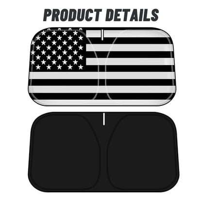 D-Lumina Windshield Sun Shade for 2014-2023 Jee'p Cherokee Accessories (Not for Grand Cherokee), Front Window Sunshade American Flag Sun Visor Protector Block UV Rays, Foldable 2 Layers 210T Material - size: Silver & Black-Fit 2014-2023 Jeep Cherokee