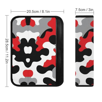 Men's Comfortable Cushion Pad Car Shoulder Strap, Military Red Camo Army Camouflage Harness Pad Car Belt Covers - color: Color362