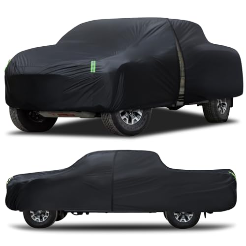 Car Cover Waterproof All Weather Full Outdoor Pickup Truck Cover Rain UV Protection, Size T1 Universal Fit for Ford Ranger/F150 Chevy C10 S10,Nissan Frontier,ect.(Fit Truck Length UP to 220inch) - size: T1 Fit Truck Length Up to 220 Inch