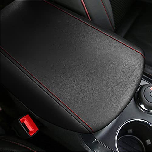 AOMSAZTO Center Console Armrest Covers for Ford Explorer 2011-2019 Black with Red Stiches - color: black with red stiches