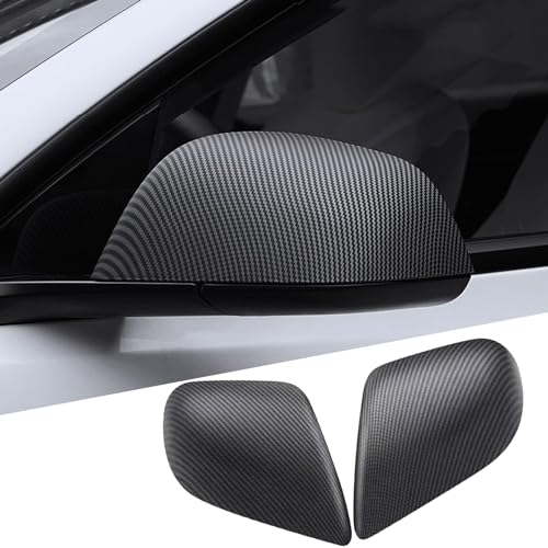 for Tesla Model 3 Rearview Mirror Guard Cover, Side Mirror Cover Exterior Accessories fit for Tesla Model 3 2017-2025 (Model 3-Matt Carbon Fiber Pattern) - color: Model 3-Matt Carbon Fiber Pattern