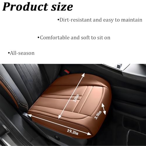 Car Front Seat Covers, Leather Anti-Slip Vehicle Front Seat Protection Full Wrap, Waterproof Driver Automotive Bottom Cushion Pad Mat Accessories, Universal for SUV, Sedan, Truck (Coffee) - color: Coffee