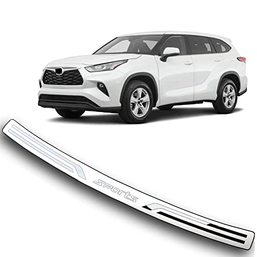 Car Stainless Steel Rear Bumper Protector, for Toyota Highlander 2015-2021 Accessories, Auto Parts Tailgate Back Trunk Door Sill Cover Scuff Plate Strip Guard Protection