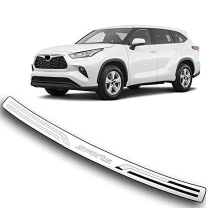 Car Stainless Steel Rear Bumper Protector, for Toyota Highlander 2015-2021 Accessories, Auto Parts Tailgate Back Trunk Door Sill Cover Scuff Plate Strip Guard Protection