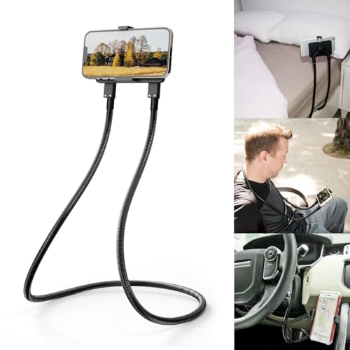 B-Land Cell Phone Holder, Universal Mobile Phone Stand, Lazy Bracket, DIY Flexible Mount Stand with Multiple Function (Black) - color: Black