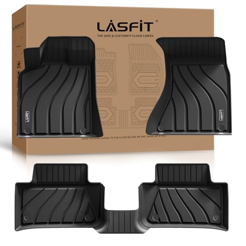 LASFIT Floor Mats for Porsche Macan 2014-2026 All Weather Floor Liner TPE Custom Fit Car Mats for Porsche Macan 1st & 2nd Row Mats, Black, Easy to Clean - size: 2014-2026 | For Porsche Macan | Floor Mats
