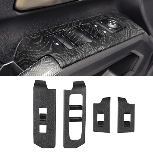 Window Lift Panel Cover For Toyota 4Runner 2025 2026 Up (NOT Fit Tac0ma) Interior Accessories Door Center Console Dashboard Cover Frame Decor Trim Black Wood - color: Black Wood, size: 4 x Window Lift Cover