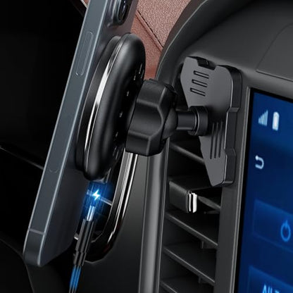 Car Vent Wireless Charger Magnetic Phone Mount Compatible with 2021-2026 Ford F-150, 2023-2026 Super Duty F250/F350/F450, Metal Phone Holder Cradles Bracket Stand for All Smartphones (No Socket Arm) - style: Magnetic Charging