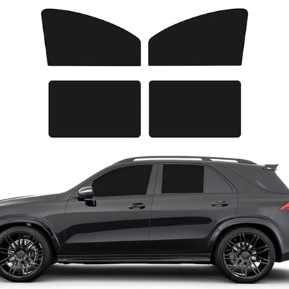 Car Side Window Sun Shades, Shades with Magnets, Shade for Baby, Strong-Light Blocking & UV Protection Privacy Covers Auto Accessories (Double-Sided Black) - color: Black
