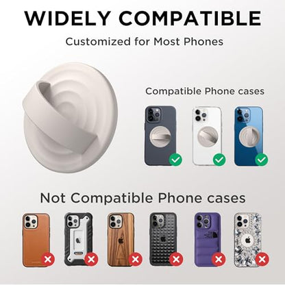 Magnetic Phone Grip Ring Holder, Liquid Silicone Magnet Cell Phone Grip Finger Loop, Compatible with Magsafe, Back of Phone for iPhone 17/16/15/14/13/12 Series, Stone - color: Stone