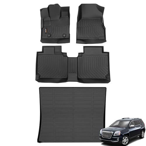 Binmotor-Floor Mats Cargo Liner Set for GMC Terrain 2012-2017 Chevy Equinox, All Weather Car Floor Mats 2017 GMC Terrain/Chevy Equinox Accessories for Terrain - style: 2) Car Mats for GMC Terrain / Chevy Equinox (2012-2017)