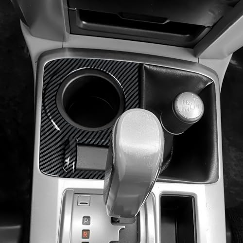 Car Cup Holder ABS Sticker Carbon Fiber Decal Cover Interior Trim Accessories for Toyota 4Runner SUV 2010-2025 Black （B） - color: Cup Holder B