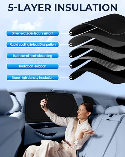 for Cadillac XT5 2017-2025 Car Window Shades, 8pcs Privacy Sun Shade Set for Front Windshield Side and Rear Windows, Full Window Covers Keeps Vehicle Cool for Camping Napping - size: For Cadillac Xt5 2017-2025