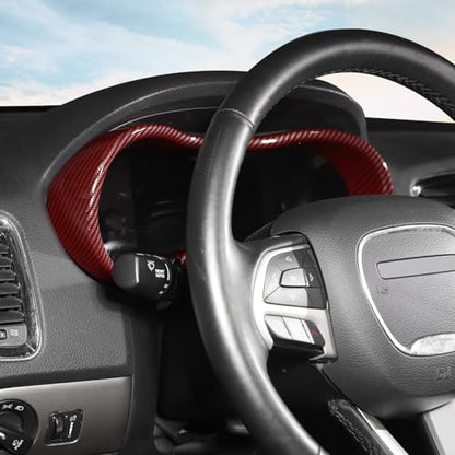 Jimen Fit for Dodge Durango 2014-2020, Car Dashboard Cover Interior Trim Accessories (Red Carbon Fiber) - color: Red Carbon Fiber