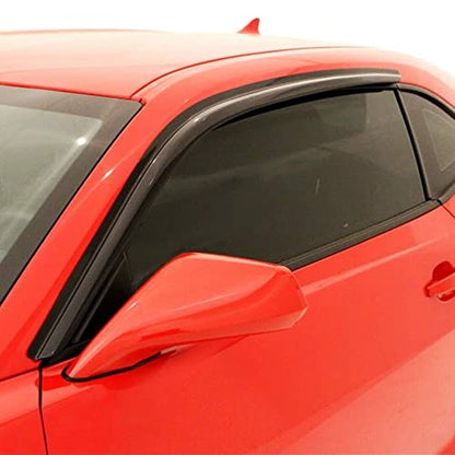 92359 Original Side Window Deflector Visor Rain Guard,Outside Mount Tape-on Shatterproof Dark Smoke,2pcs window shades fit for 2015-2024 Ford Mustang - size: 2pcs 2015-2024 Mustang (Outside Mount)