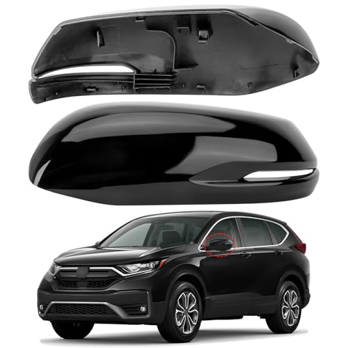 Driver Side Mirror Cover Replacement for Honda CRV 2017 2018 2019 2020 2021 2022 - Left Side Mirror Covers, Rear View Mirror Cap Accessories Black, With Lamp - color: Black-With Lamp, size: Driver Side (Left)