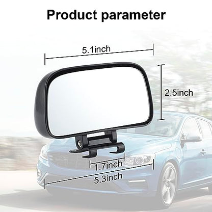 LivTee Blind Spot Mirror, Adjustable Mounted Blindspot Mirror HD Glass Wide Angle View, Side Rearview Mirror Universal, Black - size: Wide Angle