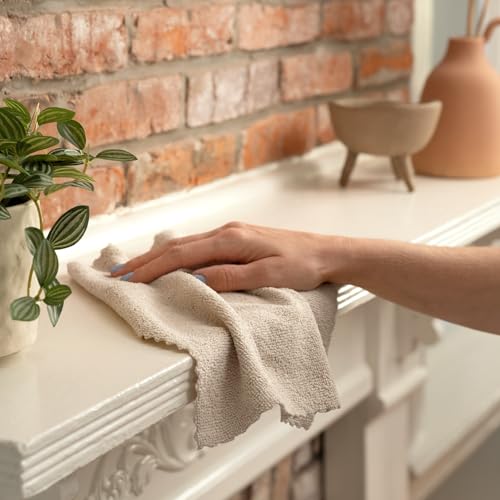 S&T INC. 50 Pack Microfiber Cleaning Cloth with Box, Bulk Towels for Home, Reusable Microfiber Towels for Cars, Cleaning Rags, Beige, 190gsm, 11.8 Inches x 11.8 Inches, 50 Count - color: Beige