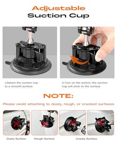 chubbycable ChubbyGrip Car Phone Holder 360° Adjustable Cell Phone Car Mount Ultra-Durable Metal Car Phone Mount for Windshield, Suction Cup Phone Mount for iPhone Samsung All Smartphone, Clamp - color: ChubbyGrip Pro (Clamp)-Orange