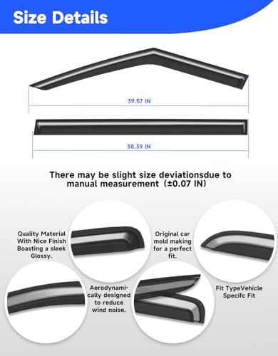 Out-Channel Window Rain Guards Fit for 2024 2025 2026 Hyundai Santa Fe, Extra Durable Window Visors Vent Visors Vent Shades Wind Deflector Dark Smoke Car Tape-on with Thicker 4PCS - size: Fit for 2024-2025 Hyundai Santa Fe