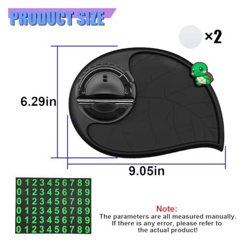 Craedli Car Dashboard Anti-Slip Mat, Multifunctional 360 Rotating Phone Holder with Temporary Parking Number, Universal Car Organizer Storage for Sunglasses/Keys/Daily Essentials (Turtle-Black) - size: Turtle-Black