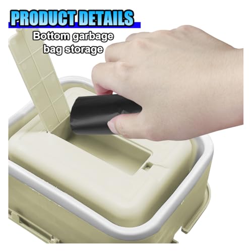 Car Trash Can, Collapsible Vehicle Garbage Bin with Handle, Leakproof Foldable Automotive Dustbin Car Storage Box, Universal Portable Trash Holder for Cars, SUVs and Trucks (Beige) - color: Beige