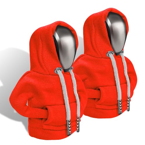 Gear Shift Hoodie, Gear Shift Cover, Fashionable Hoodie Automotive Gear Shift Knob Protector, Car Accessories Mini Sweater Gear Shift Knob Cover for Car Gear Shift Levers (Orange-2PCS) - color: Orange-2PCS