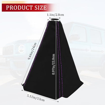 Car Shift Boot Cover, Stick Shift Cover, Suede Leather Manual Automatic Car Shifter Lever Knob Dust Protector, Dustproof Gear Shift Protection Sleeve Gaiter for Sedan Truck (Black Purple) - color: Black Purple