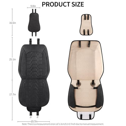 Linen Car Seat Covers Breathable Cloth Fabric Front Seat Protectors Automotive seat Covers Universal Fit for Most Cars Vans SUVs and Trucks（Black，2PCS） - color: BLACK