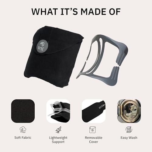 trtl Pillow - Scientifically Proven, Super Soft Neck Support Travel Pillow for Airplanes - Lightweight and Machine Washable - Ergonomic Design for Traveling on Flights, Cars, and Trains - Grey - color: Grey