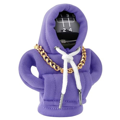 Funny Gear Shift Hoodie Cover, Car Shifter Knob Sweatshirt, Universal Stick Shift Cover for Car Gear Handle - color: Purple