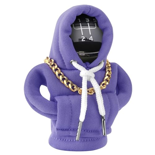 Funny Gear Shift Hoodie Cover, Car Shifter Knob Sweatshirt, Universal Stick Shift Cover for Car Gear Handle - color: Purple