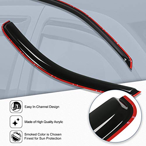 Auto Dynasty in Channel Window Vent Visor Deflector Rain Guard 2pcs Front Compatible with Dodge Dakota Regular/Extended Cab 2-Door 1997 1998 1999 2000 2001 2002 2003 2004 - size: 97-04 Dodge Dakota Standard/Extended Cab