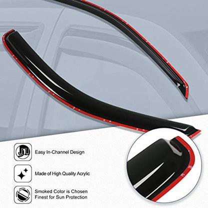 Auto Dynasty in Channel Window Vent Visor Deflector Rain Guard 2pcs Front Compatible with Dodge Dakota Regular/Extended Cab 2-Door 1997 1998 1999 2000 2001 2002 2003 2004 - size: 97-04 Dodge Dakota Standard/Extended Cab