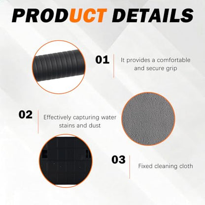 2026 New Car Windshield Cleaner Tool,Telescopic Inside Windshield Cleaning Tool with 180° Swivel & Microfiber Pad,Universal Car Window Cleaner Tools for Cars Trucks SUVs