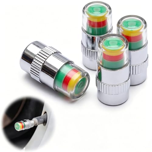 ANKI HAPPIGO 4Pcs 36 PSI Car Tire Pressure Monitor Valve Stem Caps, Easy to Read 3 Color Eye Alert Sensor Indicator for Pre-Drive Check Road Safety - color: 2.4Bar 36PSI