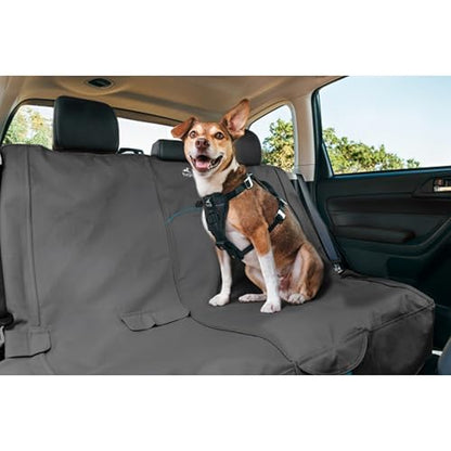 Kurgo Wander Bench Seat Cover, Dog Car Seat Protector, Waterproof & Stain-Resistant, Secure Fit, Charcoal Grey - color: Charcoal Grey, size: 55" Wide, style: Bench Seat Cover