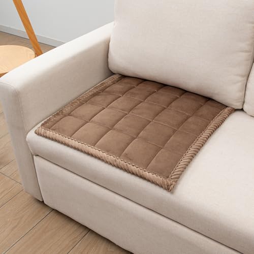 Couch Cover for Dogs Washable Pet Bed Fuzzy Pet Couch Covers Nonslip Couch Slipcover for Dogs, Kids, Pets Friendly Sofa Cover Loveseat Covers (Brown, 21''x21''/Square) - color: Brown, size: 21''x21''/Square