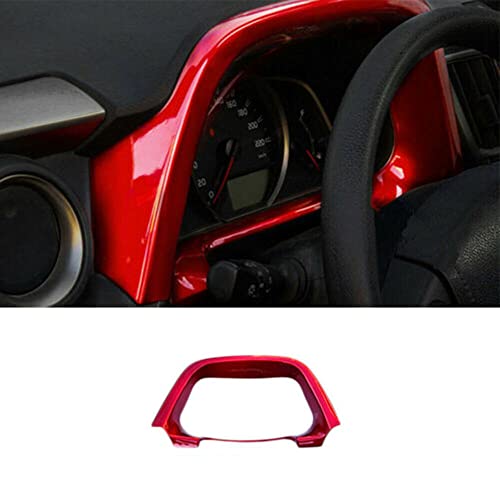 BOYUER for Toyota RAV4 2013-2018 ABS Instrument Frame Steering Wheel Panel Dashboard Cover Trim Sticker Car Interior Accessories Decoration Panel Moulding Trims (Red) - color: Red