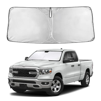 Autovir Windshield Sun Shade Fit for 2019-2024 2025 2026 Dodge RAM 1500 Sun Shade, Front Window Sun Visor, UV Protection, Heat Blocker, Foldable Car Accessories - size: For Dodge RAM 1500 2019–2026