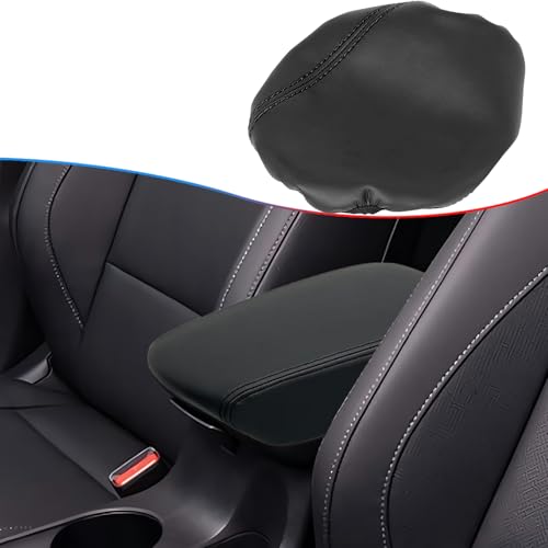 MUXEE Armrest Cover，for kia Soul 2020 2021 2022 2023 2024 2025, Microfiber Leather，Scratch Leather Middle Console Cushion Protector Pad -Black Stitches - color: biack Stitches, size: 2020-2024 kia soul