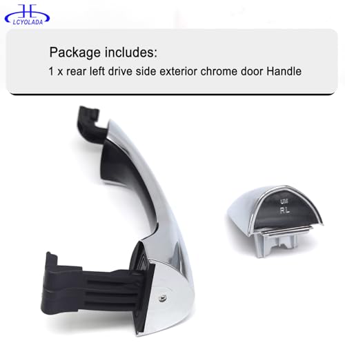 Rear Left Drive Side Chrome Exterior Door Handle w/Cover Compatible with 2016-2020 Kia Sorento,Replaces 82651-C5010 83652-C5010 - size: Rear Left