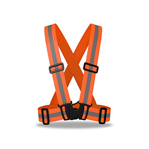 zojo Reflective Vest | Lightweight, Adjustable & Elastic | Safety & High Visibility for Running, Jogging, Walking,Cycling | Fits Outdoor Clothing (1 Pack, Neon Orange) - color: 1pc-neon Orange